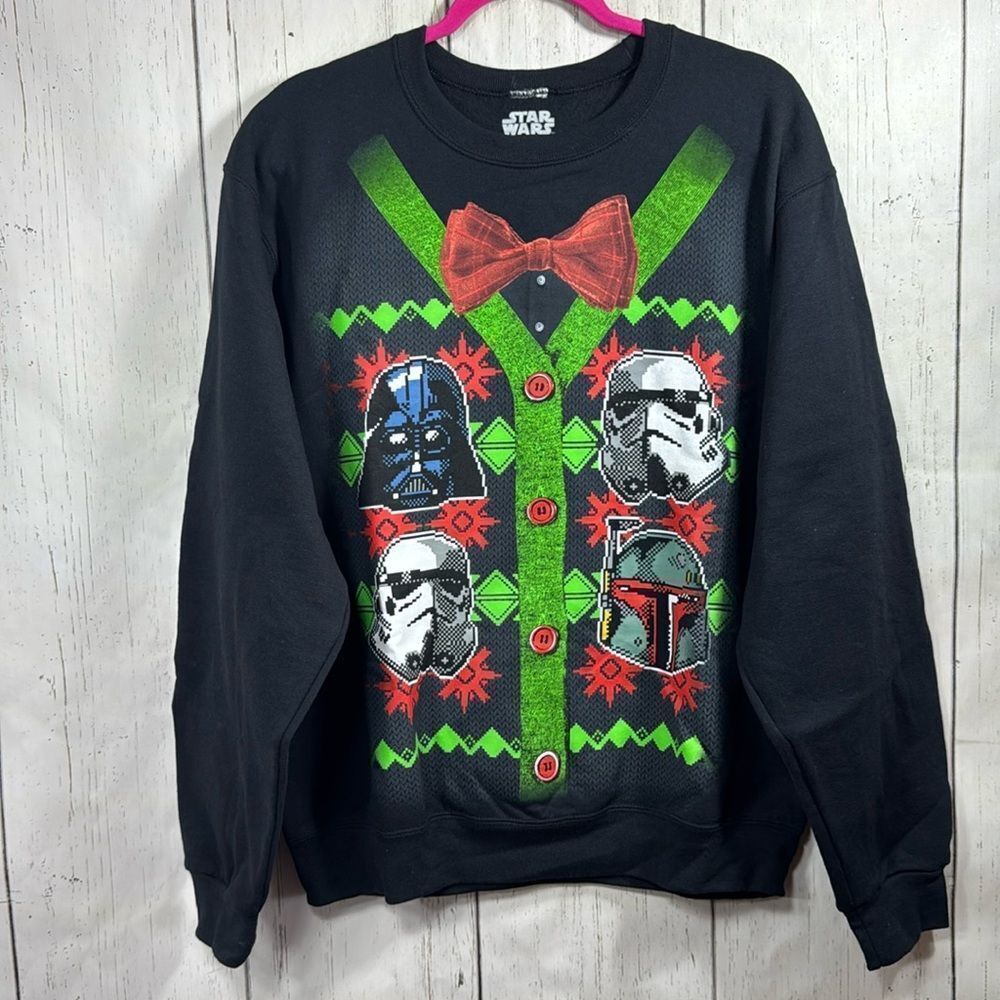 Star Wars Christmas Sweatshirt Ugly Sweater Darth Vader Stormtrooper Holiday